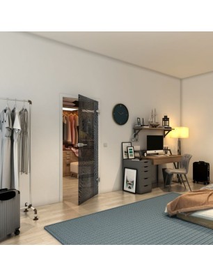 Ganzglastür - Fineprint Model 011 Schwarz auf Grauglas