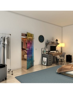 Ganzglastür - Fineprint Model 020 Verlauf auf Grauglas