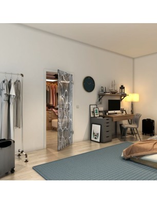 Ganzglastür - Fineprint Model 020 Weiss auf Grauglas