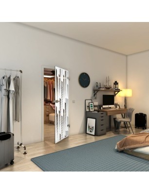 Ganzglastür - Fineprint Model 067 Weiss auf Grauglas