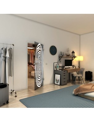 Ganzglastür - Fineprint Model 109 Weiss auf Grauglas