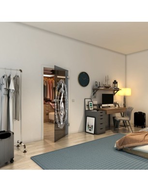 Ganzglastür - Fineprint Model 134 Weiss auf Grauglas