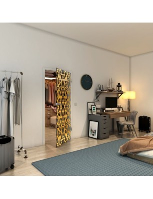 Ganzglastür - Fineprint Model 139 Gold auf Grauglas