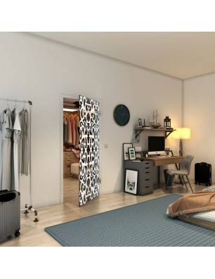 Ganzglastür - Fineprint Model 139 Weiss auf Grauglas