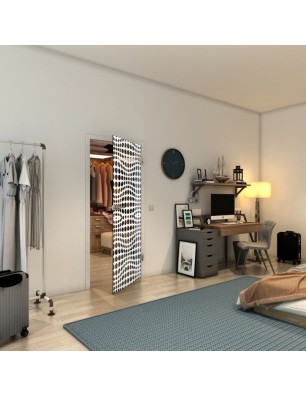 Ganzglastür - Fineprint Model 162 Weiss auf Grauglas