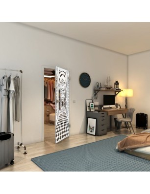 Ganzglastür - Fineprint Model 181 Weiss auf Grauglas