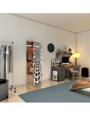 Ganzglastür - Fineprint Model 185 Weiss auf Grauglas