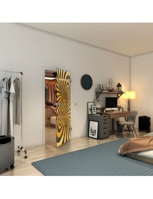 Ganzglastür - Fineprint Model 189 Gold auf Grauglas