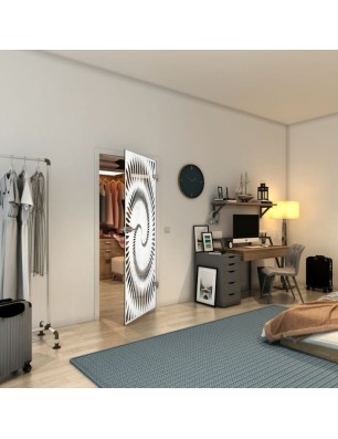 Ganzglastür - Fineprint Model 197 Weiss auf Grauglas