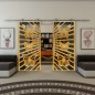 Glasschiebetür PIPE-LINE - Fineprint Modell 176 Gold auf Grauglas Glasschiebetür PIPE-LINE - Fineprint Modell 176 Gold auf Grauglas