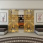 Glasschiebetür SLIM-LINE - Fineprint Modell 037 Gold auf Grauglas Glasschiebetür SLIM-LINE - Fineprint Modell 037 Gold auf Grauglas