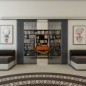 Glasschiebetür SLIM-LINE - Fineprint Modell 054 Schwarz auf Grauglas Glasschiebetür SLIM-LINE - Fineprint Modell 054 Schwarz auf Grauglas