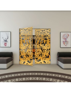 Pendeltür - Fineprint Model 170 Gold auf Grauglas