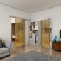 Glasschiebetür SLIM-LINE - Fineprint Modell 016 Gold auf Grauglas Glasschiebetür SLIM-LINE - Fineprint Modell 016 Gold auf Grauglas