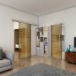 Glasschiebetür SLIM-LINE - Fineprint Modell 022 Gold auf Grauglas Glasschiebetür SLIM-LINE - Fineprint Modell 022 Gold auf Grauglas