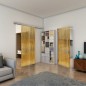 Glasschiebetür SLIM-LINE - Fineprint Modell 032 Gold auf Grauglas Glasschiebetür SLIM-LINE - Fineprint Modell 032 Gold auf Grauglas