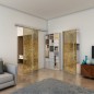 Glasschiebetür SLIM-LINE - Fineprint Modell 055 Gold auf Grauglas Glasschiebetür SLIM-LINE - Fineprint Modell 055 Gold auf Grauglas