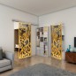 Glasschiebetür SLIM-LINE - Fineprint Modell 112 Gold auf Grauglas Glasschiebetür SLIM-LINE - Fineprint Modell 112 Gold auf Grauglas