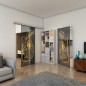 Glasschiebetür SLIM-LINE - Fineprint Modell 126 Gold auf Grauglas Glasschiebetür SLIM-LINE - Fineprint Modell 126 Gold auf Grauglas