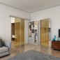 Glasschiebetür SLIM-LINE - Fineprint Modell 141 Gold auf Grauglas Glasschiebetür SLIM-LINE - Fineprint Modell 141 Gold auf Grauglas