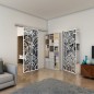 Glasschiebetür SLIM-LINE - Fineprint Modell 148 Weiss auf Grauglas Glasschiebetür SLIM-LINE - Fineprint Modell 148 Weiss auf Grauglas