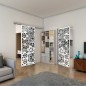 Glasschiebetür SLIM-LINE - Fineprint Modell 149 Weiss auf Grauglas Glasschiebetür SLIM-LINE - Fineprint Modell 149 Weiss auf Grauglas