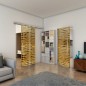 Glasschiebetür SLIM-LINE - Fineprint Modell 162 Gold auf Grauglas Glasschiebetür SLIM-LINE - Fineprint Modell 162 Gold auf Grauglas