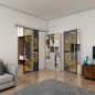 Glasschiebetür SLIM-LINE - Fineprint Modell 163 Gold auf Grauglas Glasschiebetür SLIM-LINE - Fineprint Modell 163 Gold auf Grauglas