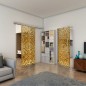 Glasschiebetür SLIM-LINE - Fineprint Modell 164 Gold auf Grauglas Glasschiebetür SLIM-LINE - Fineprint Modell 164 Gold auf Grauglas