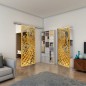 Glasschiebetür SLIM-LINE - Fineprint Modell 172 Gold auf Grauglas Glasschiebetür SLIM-LINE - Fineprint Modell 172 Gold auf Grauglas