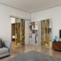 Glasschiebetür SLIM-LINE - Fineprint Modell 195 Gold auf Grauglas Glasschiebetür SLIM-LINE - Fineprint Modell 195 Gold auf Grauglas