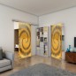 Glasschiebetür SLIM-LINE - Fineprint Modell 197 Gold auf Grauglas Glasschiebetür SLIM-LINE - Fineprint Modell 197 Gold auf Grauglas