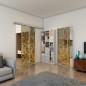 Glasschiebetür SLIM-LINE - Fineprint Modell 201 Gold auf Grauglas Glasschiebetür SLIM-LINE - Fineprint Modell 201 Gold auf Grauglas