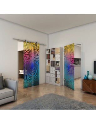 Ganzglastür - Fineprint Model 023 Verlauf auf Grauglas