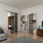 Ganzglastür - Fineprint Modell 047 Gold auf Grauglas Ganzglastür - Fineprint Modell 047 Gold auf Grauglas