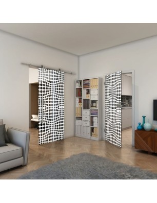 Ganzglastür - Fineprint Model 162 Weiss auf Grauglas