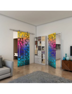 Ganzglastür - Fineprint Model 192 Verlauf auf Grauglas