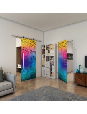 Ganzglastür - Fineprint Model 198 Verlauf auf Grauglas