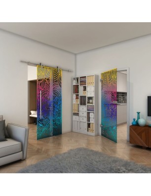 Ganzglastür - Fineprint Model 201 Verlauf auf Grauglas