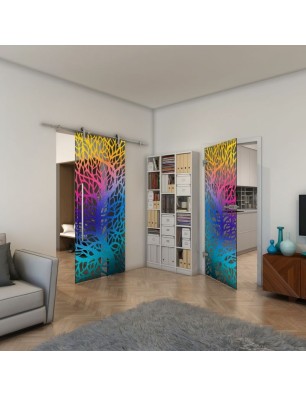 Ganzglastür - Fineprint Model 202 Verlauf auf Grauglas