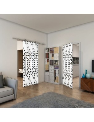 Ganzglastür - Fineprint Model 203 Weiss auf Grauglas