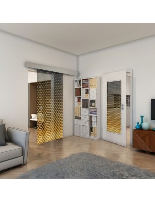 Lichtausschnitt - Fineprint Model 038 Gold auf Grauglas