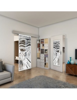 Lichtausschnitt - Fineprint Model 133 Weiss auf Grauglas