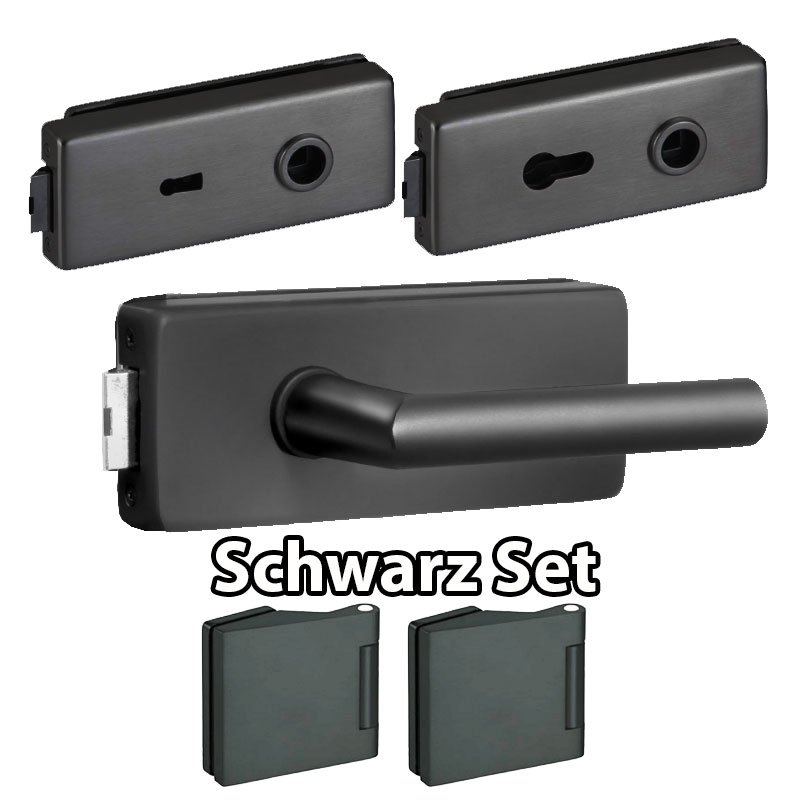 Glastürbeschlag DANIEL Schwarz-SET - Edelstahl Glastürbeschlag DANIEL Schwarz-SET - Edelstahl