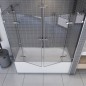 Badewannenaufsätze Delta-06 - aussenöffnend - Chrom - Klarglas Badewannenaufsätze Delta-06 - aussenöffnend - Chrom - Klarglas