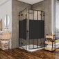 Eck-Duschkabine Bias-06 - Pendelband - Schwarz - Loft 4 Eck-Duschkabine Bias-06 - Pendelband - Schwarz - Loft 4