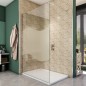 Walk In Dusche  - Almada-01 - Duschwand - Chrom - Wave