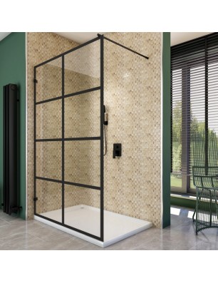 Walk In Dusche  - Amora 01 - Duschwand - Schwarz - Loft 2