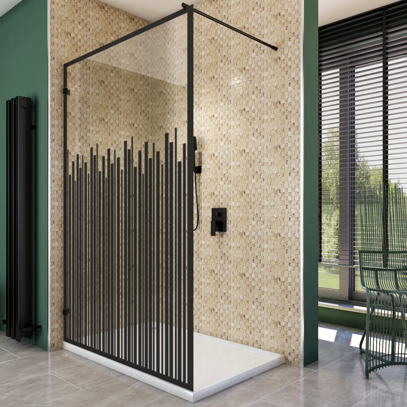 Walk In Dusche - Amora-01 - Duschwand - Schwarz - Loft 6 Walk In Dusche - Amora-01 - Duschwand - Schwarz - Loft 6