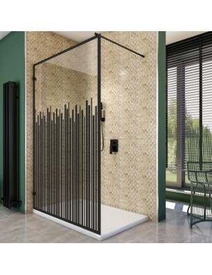 Walk In Dusche  - Amora 01 - Duschwand - Schwarz - Loft 6